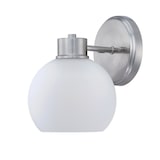 thumbnail of Einflammige Wandleuchte Dorney Nickel / Milchglas