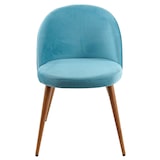 thumbnail of Set van 6 eetkamerstoelen HWC-D53, stoel keukenstoel, retro jaren 50 design fluweel ~ turquoise