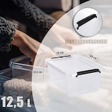 thumbnail of Aufbewahrungsbox mit Deckel 4er Set 12,5 Liter Kunststoffbox Stapelbox Lagerbox Regalbox