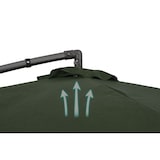 thumbnail of Tarrington House Guarda-sol suspenso redondo Helena, aço / poliéster, Ø 3 x 2.52 m, abertura por manivela, verde