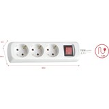 thumbnail of Regleta Enchufe con 3 Tomas con Interruptor, Blanco, 3 Enchufes, Cable de 1,5 Metros, Protección Infantil, Toma Tierra, con protección sobretensiones