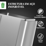 thumbnail of HOMCOM Balde de Lixo de Cozinha com 2 Compartimentos 2x15L Pedal Tampa de Fechamento Suave e Cubo Amovível Prata