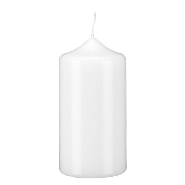 Kerzen Spitzkopf Stumpenkerzen Weiß, 250 x 90 mm, 6 Stück