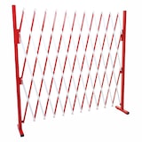 thumbnail of Griglia di protezione HWC-B34, griglia di protezione a forbice estensibile, alluminio rosso-bianco ~ altezza 153cm, larghezza 36-300cm