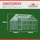thumbnail of Gardebruk Aluminium Gewächshaus 7,2m² Treibhaus Garten Frühbeet