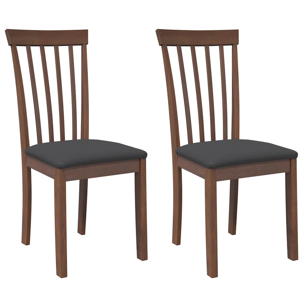 Chaises à manger coussins 2 pcs marron bois massif caoutchouc Modèle Vega Executive Élite