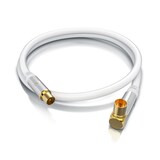 thumbnail of Primewire Antennenkabel gewinkelt - Koaxialkabel - Koax Kupplung 90° Winkel zu Stecker gerade - HDTV 75 Ohm - weiß - 0,5 m