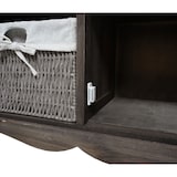 thumbnail of Waschbeckenunterschrank HWC-H20, Badezimmer Waschtisch, Massiv-Holz Korb-Schublade 60x65x31cm ~ shabby grau-braun