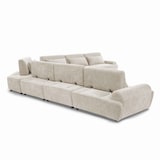 thumbnail of Sofá esquinero modular de 7 plazas con respaldo ajustable, crudo, L 449 x l 449 x h 82 cm Oviala
