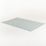 thumbnail of Alfombra de exterior rectangular de  120x180 cm  color azul claro y gris claro , Impermeable, Reversible, Ecológica