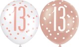 thumbnail of 6 Luftballons roségold Zahl 13