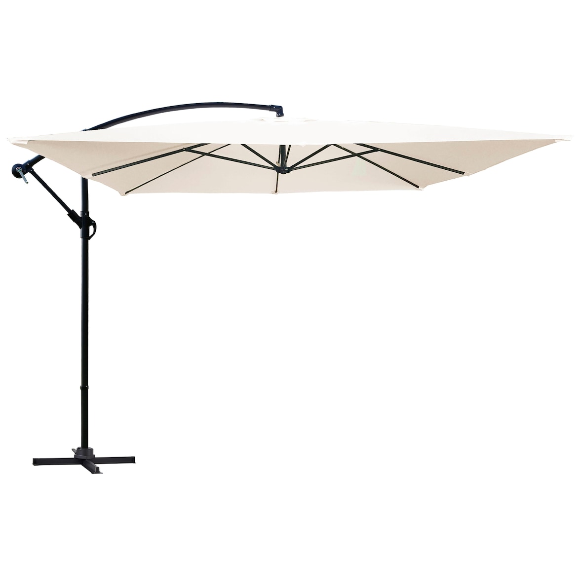 Parasol déporté carré 3x3m acier écru - Oviala