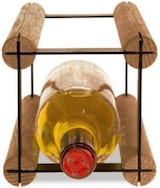 thumbnail of Modulares Weinregal VINOTECA MOD METAL | HxBxT 12,5x12,5x24,5cm | 1x1 Flasche | Massives Kiefernholz | Braun geölt