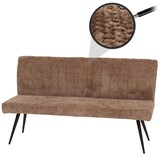 thumbnail of Sitzbank | HxBxT 90x160x60cm | Sitzhöhe 48cm | Rückenlehne Stoff/Textil Chenille Metall 160cm | Braun | Esszimmerbank Bank Polsterbank