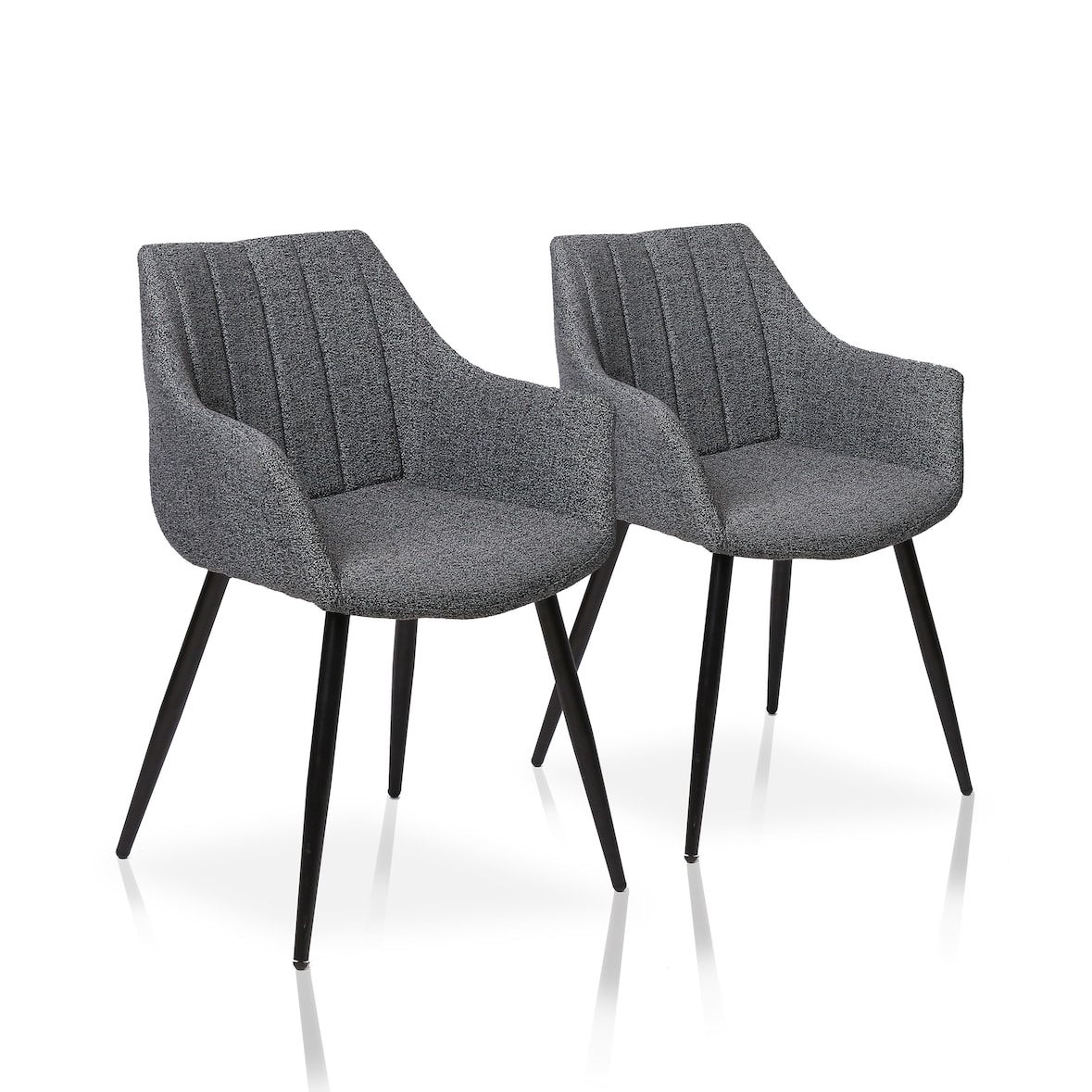 Pack de 2 cadeiras de jantar estilo industrial cor Cinzento Pedra. Modelo Renata