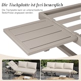 thumbnail of Merax Outdoor Lounge 3-Sitzer-Sofa, verzinkter Eisen, 5-stufig verstellbare Neigung (bis 55°) & Seitenablage, Beige