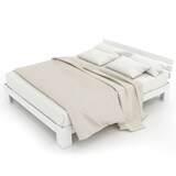 thumbnail of Merax Holzbett Doppelbett 140x200 aus Kiefernholz mit Lattenrost & Kopfteil für Schlafzimmer Weiß