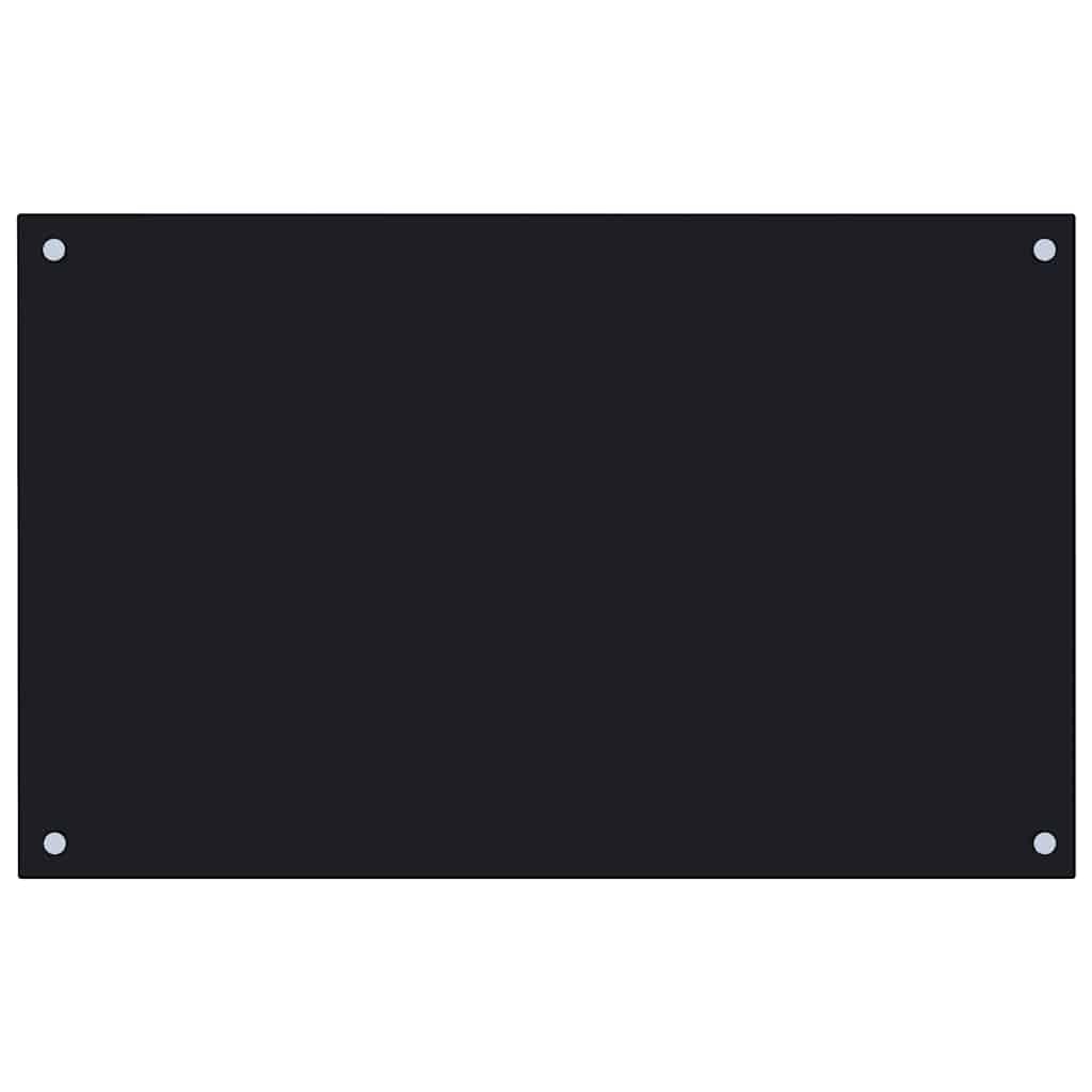 vidaXL Küchenrückwand Schwarz 80x50 cm Hartglas