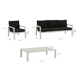 thumbnail of Tarrington House Conjunto muebles de exterior Picton de 4 piezas, acero, 2 sillones individuales, 1 sofá de 3 plazas, 1 mesa de centro, antracita