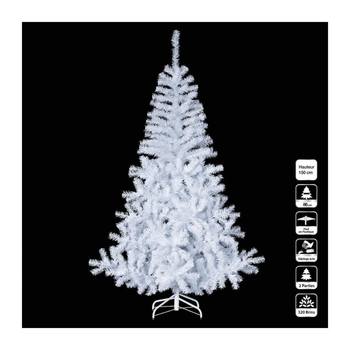 Fééric lights and christmas - Árbol de Navidad Blanco 150cm en PVC