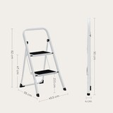 thumbnail of Escadote, Escadote Dobrável com 2 Degraus, Fecho de Segurança, até 150 kg, (2 Degraus Branco 87-82x55x46,5cm)