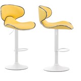 thumbnail of Décoshop26 - Set aus 2 modernen Barhockern mit mattweißen Metallbeinen und gelben Kunststoffsitzen 10_0000349