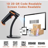 thumbnail of Tera Barcode Scanner 1D 2D QR Kabellos 2,4 GHz USB 2,0 Handscanner Ständer D5100  1 Stück