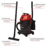 thumbnail of Einhell Nass-Trockensauger TC-VC 1825 A 1250 W 25 L Staubsauger mit integrierter Automatiksteckdose