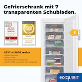 thumbnail of Exquisit Gefrierschrank, 232 Liter, Standgerät, 4-Sterne-Gefrieren, Toplader, Kühltruhe, manuell, GS27-H-280E weiss