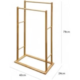 thumbnail of Toallero de pie portatil de Madera de bambú con 2 Porta Toallas