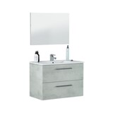 thumbnail of Dmora Mobile sottolavabo Inglewood, Mobiletto per bagno sospeso, Armadio a 2 cassetti e specchio, 80x45h57 cm, Cemento