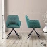 thumbnail of Cadeira em tecido Tipton verde escuro