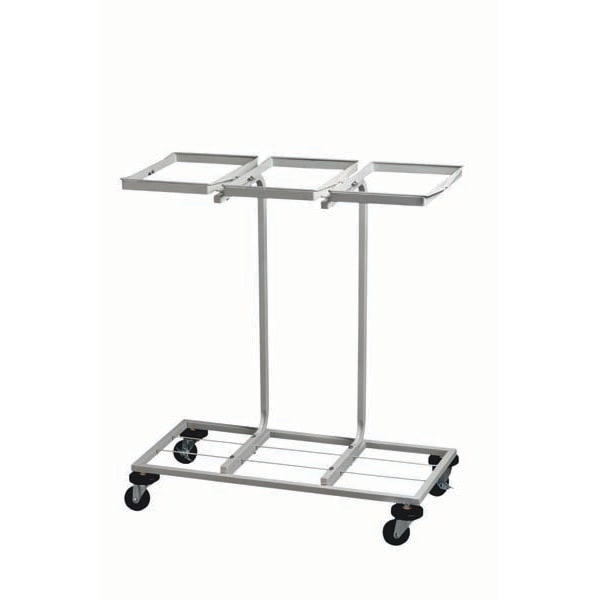 Medial International carrello porta sacco in metallo 860x420x970 mm ideale per la raccolta differenziata di colore bianco