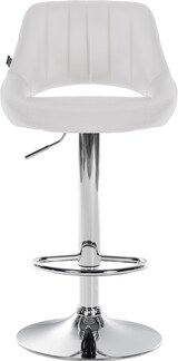 thumbnail of Barhocker SEGAD - Kunstleder Weiß 47x48x85 cm Silber | Barstuhl Höhenverstellbar Mit Lehne Drehbar Tresenhocker Tresenstuhl Kneipenhocker Kneipenstuhl
