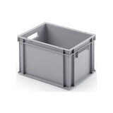 thumbnail of PROREGAL 10x Eurobehälter mit offenem Griff & Auflagedeckel | HxBxT 23,5x30x40cm | 22 Liter | Grau | Eurobox