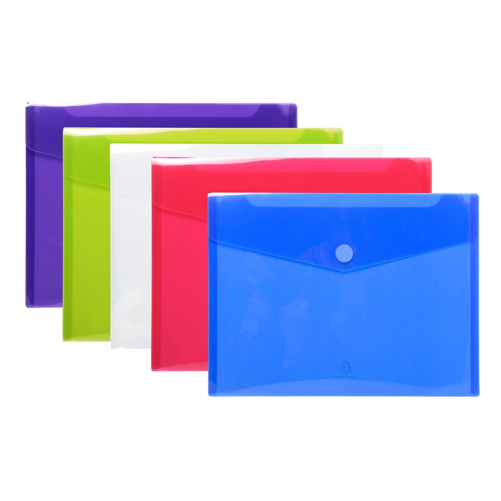 Exacompta Packung mit 5 Prospekttaschen aus PP, A4