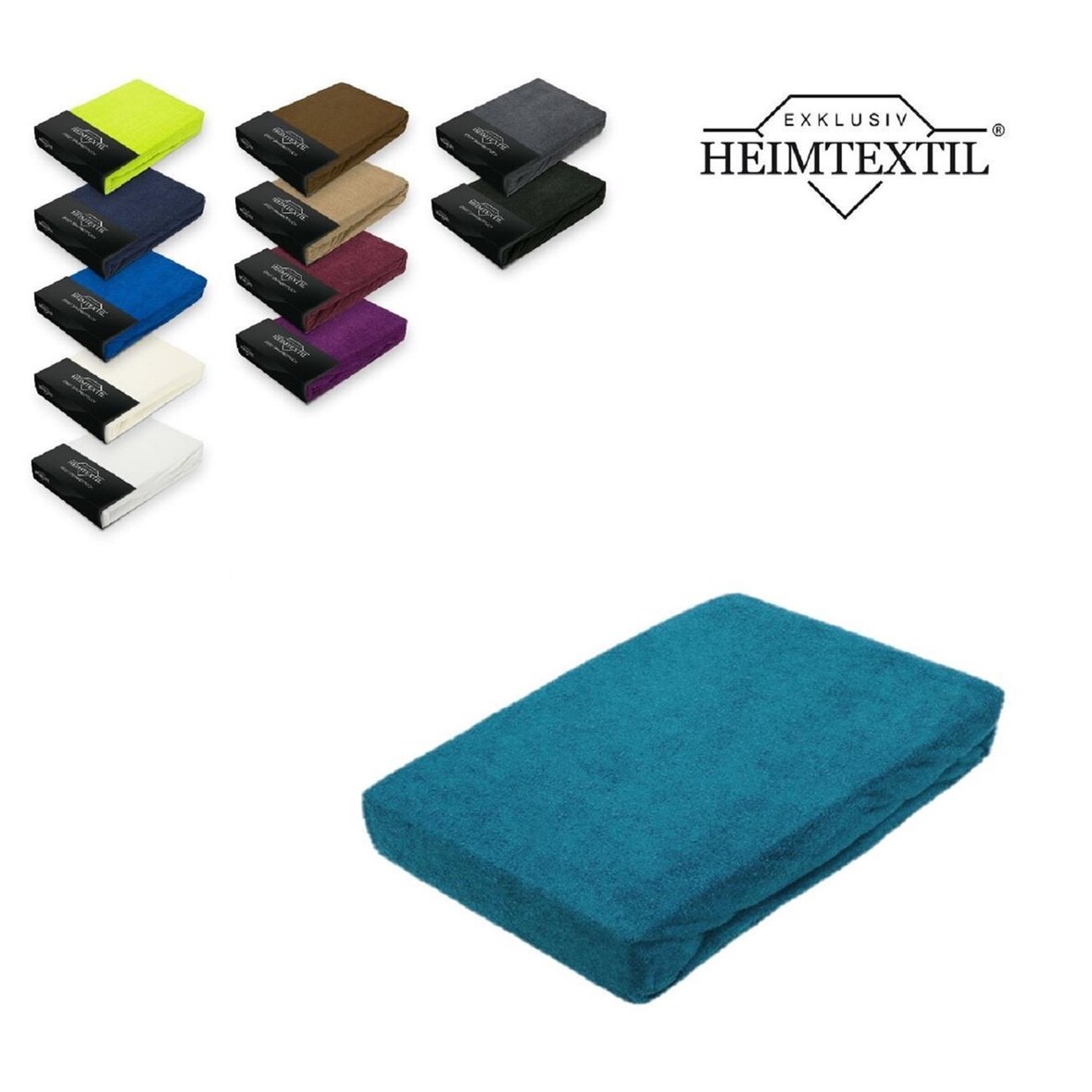 Frottee Spannbettlaken Rundumgummizug Marke 120 x 200 cm Petrol