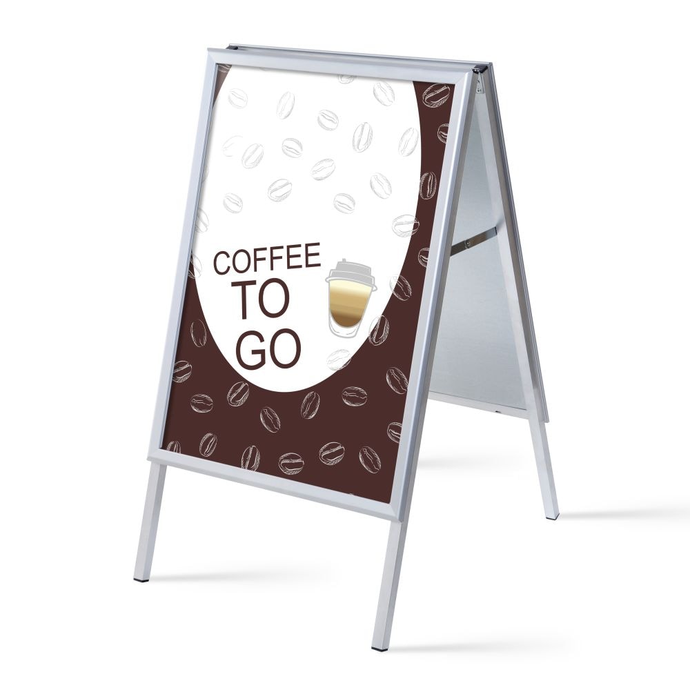Showdown Kundenstopper - DIN A1 - Komplett-Set - Coffee To Go Englisch - Braun/Schwarz