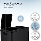 thumbnail of Kitchen Move Papelera de pedal de reciclaje MAJOR negro 60L Acero inoxidable Negro