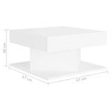 thumbnail of Table basse Blanc 57x57x30 cm Bois d'ingénierie Modèle Apex Luna Pro