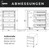 thumbnail of bümö Space Rollcontainer mit Schubladen, Container aus Holz in graphit - Rollwagen für's Büro als Schreibtisch Unterschrank, Bürocontainer od.