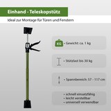 thumbnail of 3x Türspanner Zargenspanner 57 - 117 cm Klicksystem Teleskopstütze Einhandstütze