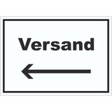 thumbnail of Versand Aufkleber mit Text und Richtungspfeil links Lieferung shipping waagerecht A8 (52x74mm)