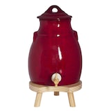 thumbnail of Vinaigrier 3,5 l en   rouge sur socle bois 350.00 cl Rond Grès Table Passion 18.00x18.00 cm