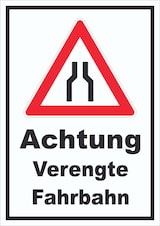 thumbnail of Schild Achtung Verengte Fahrbahn A0 (841x1189mm)