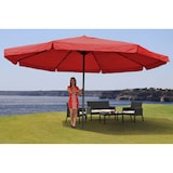 thumbnail of Sombrilla Meran Pro, sombrilla de hostelería con cenefa Ø 5m poliéster/aluminio 28kg ~ burdeos sin soporte