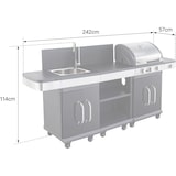 thumbnail of MF - Cozinha Exterior FIDGI 3 Queimadores + Aparador + Pia – Chapa e Grelha Ferro Fundido – Churrasqueira p/ 8 Pessoas