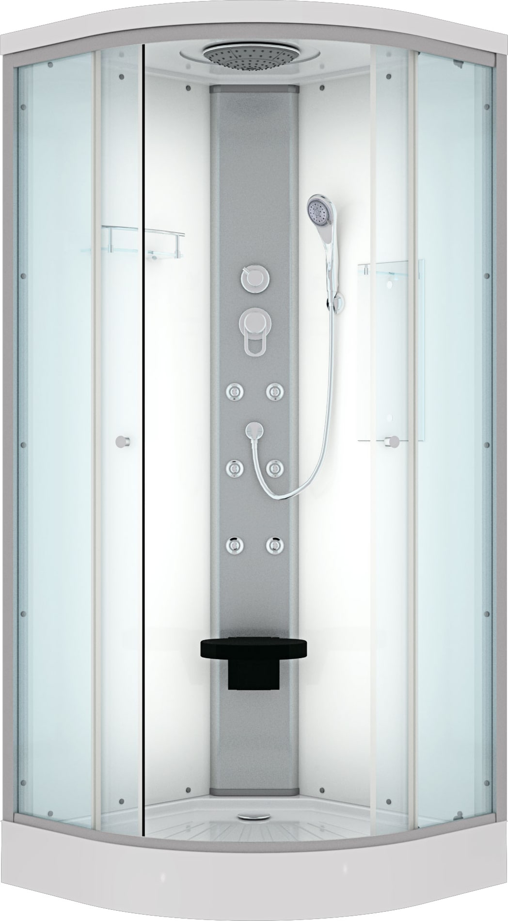 Duschkabine Fertigdusche Dusche Komplettkabine D10-10T0-EC 90x90 cm mit 2K Scheiben Versiegelung
