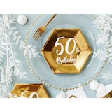 thumbnail of Party Geschirr 50. Geburtstag gold Partyset Einweggeschirr 50 Jahre Teller Becher Servietten