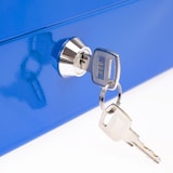 thumbnail of HMF Geldkassette abschließbar, Kasse mit Münzeinsatz, 5 Münzfächer, 30 x 24 x 9 cm, Blau